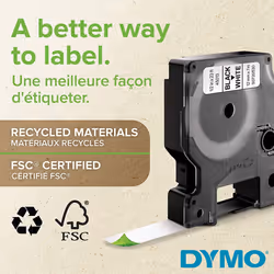 DYMO D1 Labels, Blue Print on White, 12mm x 7m, Self-Adhesive Labels for LabelManager Label Printers, Authentic
