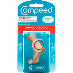 Compeed Ampollas Medianas, 4.2 x 6.8 cm, Oval, Transparent, White, CE, 10 pc(s)