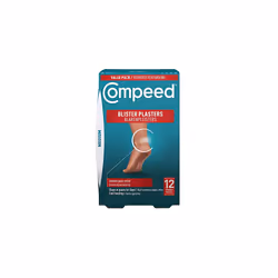 Compeed Medium Size Blister Plasters, 12 Hydrocolloid Plasters, Foot Treatment, Heal Fast, 100% Plastic Free Carton Pack