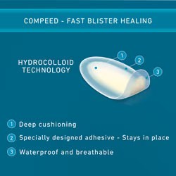 Mixed Size Blister Plasters, 12 Hydrocolloid Plasters, Foot Treatment, Heal Fast, 100% Plastic Free Carton Pack