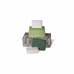 212871AMZC - A Box of 10 Rolls of Gift Wrapping Paper - 80g Premium Paper - Dimensions: 2x0.70m - Pattern: Shiny, Black, White, Green, Feather, Travel
