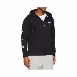 NIKE AIR Mens Club Zip Hoodies Sweatshirt Black Hooded Jacket Sportswear S-XL - S