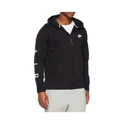NIKE AIR Mens Club Zip Hoodies Sweatshirt Black Hooded Jacket Sportswear S-XL - S