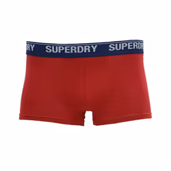 SUPERDRY Mens Boxer Trunks Single Pack Orange Red - Red, S