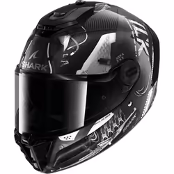 Shark Spartan RS Xbot Carbon Helmet, black-silver, Size S for Men