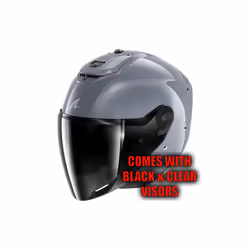 Shark RS Jet Open Face Helmet Dark Shadow Silver - S