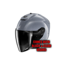 Shark RS Jet Open Face Helmet Dark Shadow Silver - XL