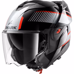 Shark Oxo Sikter Helmet, black-red-silver, Size S for Men