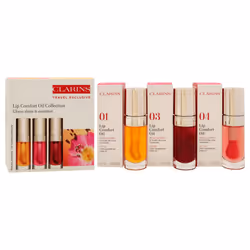 Lip Comfort Oil Collection by Clarins for Women - 3 x 0.2 oz Lip Oil - 01 Honey, Lip Oil - 03 Cherry, Lip Oil - 04 Pitaya