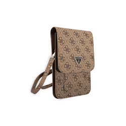 Guess 4G Triangle Universal Phone Pouch with Strap Brown - GUWBP4TMBR