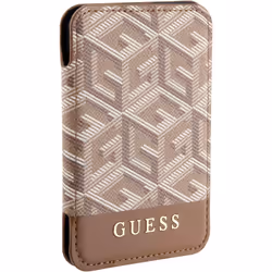 Guess Gcube Stripe Wallet Card Slot Stand Case with MagSafe Brown - GUWMSHGCFSEW
