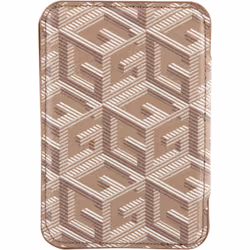 Guess Gcube Stripe Wallet Card Slot Stand Case with MagSafe Brown - GUWMSHGCFSEW