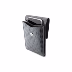 Karl Lagerfeld Saffiano Monogram Plaque Universal Phone Pouch with Strap Silver - KLWBSSAMSMG