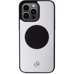 Mercedes Hard Case Leather & Aluminum Silver with MagSafe for iphone 15 Pro Max 6.7" Silver - MEHMP15X23ACMS