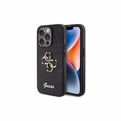 Guess Glitter Script Big 4G Case for iphone 15 Pro 6.1" Black - GUHCP15LHG4SGK