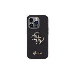 Guess Glitter Script Big 4G Case for iphone 15 Pro Max 6.7" Black - GUHCP15XHG4SGK