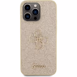 Guess Glitter Script Big 4G Case for iphone 15 Pro Max 6.7" Gold - GUHCP15XHG4SGD