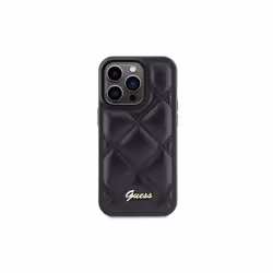 Guess Quilted Metal Logo Case for iphone 15 Pro 6.1" Black - GUHCP15LPSQSQSK