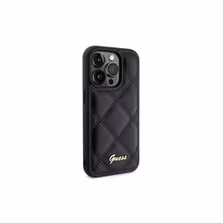 Guess Quilted Metal Logo Case for iphone 15 Pro 6.1" Black - GUHCP15LPSQSQSK