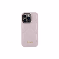Guess Quilted Metal Logo Case for iphone 15 Pro 6.1" Pink - GUHCP15LPSQSQSP