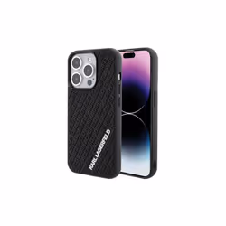 Karl Lagerfeld 3D Rubber Multi Logo Case for iphone 15 Pro 6.1" Black - KLHCP15L3DMKRLK