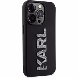 Karl Lagerfeld 3D Rubber Glitter Logo Case for iphone 15 Pro Max 6.7" Black - KLHCP15X3DMBKCK