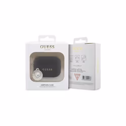 Guess Fixed Glitter Heart Diamond Charm Case for Airpods 2 Pro Black - GUAP2PGEHCDK