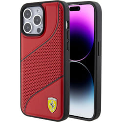 Ferrari Hard Case Perforated Waves Metal Logo for iphone 15 Pro Max 6.7" Red  - FEHCP15XPWAR