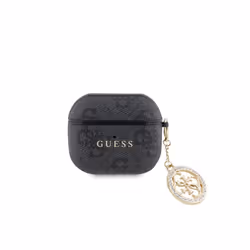 Guess PC/PU 4G Script Charm Case for Airpods 3 Black - GUA3P4E4CDK