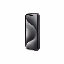 Ferrari Hard Case Grip Stand with Metal Logo for iphone 15 6.1" Black - FEHCP15SGSPSIK