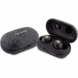 Guess 4G Metal Logo True Wireless Earbuds with Charging Case Black - GUTWSP4EGK