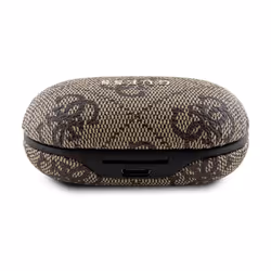 Guess 4G Metal Logo True Wireless Earbuds with Charging Case Brown - GUTWSP4EGW