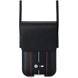 BMW M Series Red Stripes Universal Phone Pouch with Strap and Cardslot Black - BMPSP15XMPVSKR