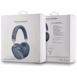 Guess PU Leather 4G Triangle Logo Wireless Headphones Blue - GUBHK1P4TPB