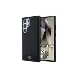 Mercedes Benz Leather Fluted Star Logo Case for Galaxy S24 Ultra Black