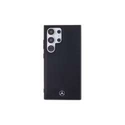 Mercedes Benz Leather Fluted Star Logo Case for Galaxy S24 Ultra Black