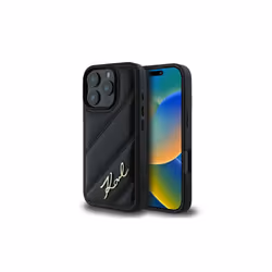 Karl Lagerfeld Quilted Signature Case for iPhone 16 Pro 6.3" Black