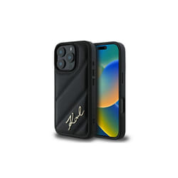 Karl Lagerfeld Quilted Signature Case for iPhone 16 Pro 6.3" Black