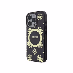 Guess IML Peony On 4G Background Case with MagSafe for iPhone 16 Pro 6.3" Black - GUHMP16LH4PYEEK