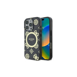 Guess IML Peony On 4G Background Case with MagSafe for iPhone 16 Pro Max 6.9" Black - GUHMP16XH4PYEEK