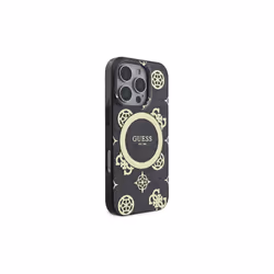 Guess IML Peony On 4G Background Case with MagSafe for iPhone 16 Pro Max 6.9" Black - GUHMP16XH4PYEEK