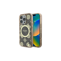 Guess IML Peony On 4G Background Case with MagSafe for iPhone 16 Pro Max 6.9" Brown - GUHMP16XH4PYEEW