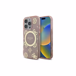 Guess IML Peony On 4G Background Case with MagSafe for iPhone 16 Pro 6.3" Pink - GUHMP16LH4PYEEP