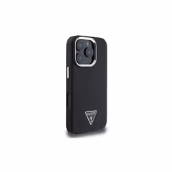 Guess PU Grained Triangle Logo Case for iPhone 16 Pro 6.3" Black - GUHMP16LPGTSPSK