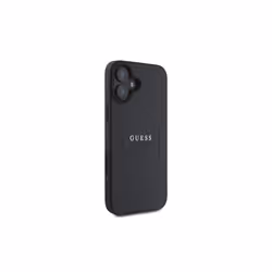 Guess Grained Gold Ring Case with MagSafe for iPhone 16 6.1" Black - GUHMP16SPGHSMMK