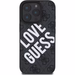 Guess 4G Big Love Logo Leather Case with MagSafe for iPhone 16 Pro Max 6.9" Black - GUHMP16XP4PLGWK