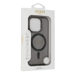 Guess IML Rhinestones Case with MagSafe for iPhone 16 Pro 6.3" Black