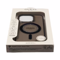 Guess IML Rhinestones Case with MagSafe for iPhone 16 Pro 6.3" Black