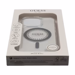Guess IML Rhinestones Case with MagSafe for iPhone 16 Pro 6.3" Clear