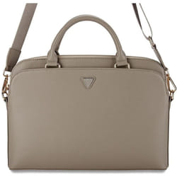 Guess Grained Triangle Logo Zipper Pocket 15" Laptop Bag Brown - GUCB15PGTSPSW